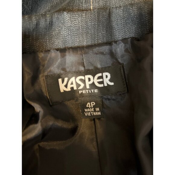 Kasper Women's Denim Sportswear Blazer Jacket Long Sleeve Two Pockets Size 4P - Picture 4 of 6